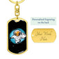 Alien Astronaut Dog Tag Pendant Keychain Stainless Steel or 18k Gold-Express Your Love Gifts