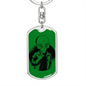 Alien Black And White Dog Tag Pendant Keychain Stainless Steel or 18k Gold-Express Your Love Gifts