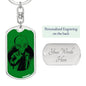 Alien Black And White Dog Tag Pendant Keychain Stainless Steel or 18k Gold-Express Your Love Gifts