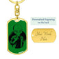 Alien Black And White Dog Tag Pendant Keychain Stainless Steel or 18k Gold-Express Your Love Gifts