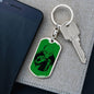 Alien Black And White Dog Tag Pendant Keychain Stainless Steel or 18k Gold-Express Your Love Gifts