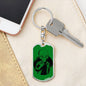 Alien Black And White Dog Tag Pendant Keychain Stainless Steel or 18k Gold-Express Your Love Gifts