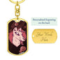 Alien Dog Tag Pendant Keychain Stainless Steel or 18k Gold-Express Your Love Gifts