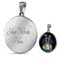 Alien Egg Circle Pendant UFO Alien Fan Necklace Stainless Steel or 18k Gold 18-22"-Express Your Love Gifts