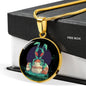 Alien Egg Circle Pendant UFO Alien Fan Necklace Stainless Steel or 18k Gold 18-22"-Express Your Love Gifts