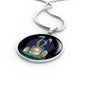 Alien Egg Circle Pendant UFO Alien Fan Necklace Stainless Steel or 18k Gold 18-22"-Express Your Love Gifts