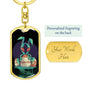 Alien Egg Dog Tag Pendant Keychain Stainless Steel or 18k Gold-Express Your Love Gifts
