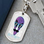 Alien Exist Dog Tag Pendant Keychain Stainless Steel or 18k Gold-Express Your Love Gifts