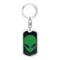 Alien Face Dog Tag Pendant Keychain Stainless Steel or 18k Gold-Express Your Love Gifts
