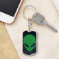 Alien Face Dog Tag Pendant Keychain Stainless Steel or 18k Gold-Express Your Love Gifts