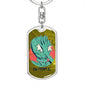 Alien Face Palm Dog Tag Pendant Keychain Stainless Steel or 18k Gold-Express Your Love Gifts