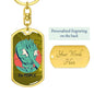 Alien Face Palm Dog Tag Pendant Keychain Stainless Steel or 18k Gold-Express Your Love Gifts