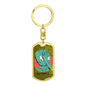 Alien Face Palm Dog Tag Pendant Keychain Stainless Steel or 18k Gold-Express Your Love Gifts