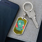 Alien Face Palm Dog Tag Pendant Keychain Stainless Steel or 18k Gold-Express Your Love Gifts