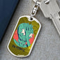 Alien Face Palm Dog Tag Pendant Keychain Stainless Steel or 18k Gold-Express Your Love Gifts