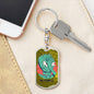 Alien Face Palm Dog Tag Pendant Keychain Stainless Steel or 18k Gold-Express Your Love Gifts