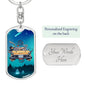 Alien Family Car Dog Tag Pendant Keychain Stainless Steel or 18k Gold-Express Your Love Gifts