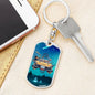 Alien Family Car Dog Tag Pendant Keychain Stainless Steel or 18k Gold-Express Your Love Gifts