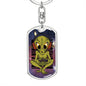 Alien Gamer Dog Tag Pendant Keychain Stainless Steel or 18k Gold-Express Your Love Gifts
