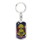 Alien Gamer Dog Tag Pendant Keychain Stainless Steel or 18k Gold-Express Your Love Gifts