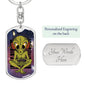 Alien Gamer Dog Tag Pendant Keychain Stainless Steel or 18k Gold-Express Your Love Gifts