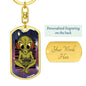 Alien Gamer Dog Tag Pendant Keychain Stainless Steel or 18k Gold-Express Your Love Gifts