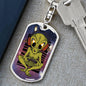 Alien Gamer Dog Tag Pendant Keychain Stainless Steel or 18k Gold-Express Your Love Gifts