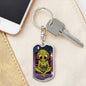Alien Gamer Dog Tag Pendant Keychain Stainless Steel or 18k Gold-Express Your Love Gifts