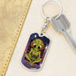Alien Gamer Dog Tag Pendant Keychain Stainless Steel or 18k Gold-Express Your Love Gifts