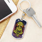 Alien Gamer Dog Tag Pendant Keychain Stainless Steel or 18k Gold-Express Your Love Gifts