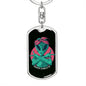 Alien Gangsta Dog Tag Pendant Keychain Stainless Steel or 18k Gold-Express Your Love Gifts