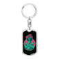 Alien Gangsta Dog Tag Pendant Keychain Stainless Steel or 18k Gold-Express Your Love Gifts