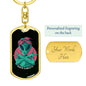 Alien Gangsta Dog Tag Pendant Keychain Stainless Steel or 18k Gold-Express Your Love Gifts