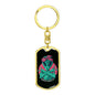 Alien Gangsta Dog Tag Pendant Keychain Stainless Steel or 18k Gold-Express Your Love Gifts