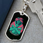 Alien Gangsta Dog Tag Pendant Keychain Stainless Steel or 18k Gold-Express Your Love Gifts