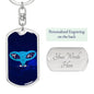 Alien Head Dog Tag Pendant Keychain Stainless Steel or 18k Gold-Express Your Love Gifts