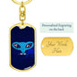 Alien Head Dog Tag Pendant Keychain Stainless Steel or 18k Gold-Express Your Love Gifts
