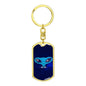 Alien Head Dog Tag Pendant Keychain Stainless Steel or 18k Gold-Express Your Love Gifts