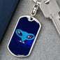 Alien Head Dog Tag Pendant Keychain Stainless Steel or 18k Gold-Express Your Love Gifts