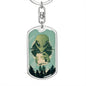 Alien Human Dog Tag Pendant Keychain Stainless Steel or 18k Gold-Express Your Love Gifts