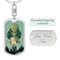 Alien Human Dog Tag Pendant Keychain Stainless Steel or 18k Gold-Express Your Love Gifts