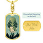 Alien Human Dog Tag Pendant Keychain Stainless Steel or 18k Gold-Express Your Love Gifts