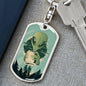 Alien Human Dog Tag Pendant Keychain Stainless Steel or 18k Gold-Express Your Love Gifts