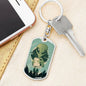 Alien Human Dog Tag Pendant Keychain Stainless Steel or 18k Gold-Express Your Love Gifts