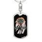Alien Jesus Dog Tag Pendant Keychain Stainless Steel or 18k Gold-Express Your Love Gifts