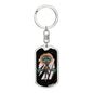 Alien Jesus Dog Tag Pendant Keychain Stainless Steel or 18k Gold-Express Your Love Gifts