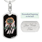 Alien Jesus Dog Tag Pendant Keychain Stainless Steel or 18k Gold-Express Your Love Gifts