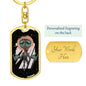 Alien Jesus Dog Tag Pendant Keychain Stainless Steel or 18k Gold-Express Your Love Gifts