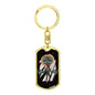 Alien Jesus Dog Tag Pendant Keychain Stainless Steel or 18k Gold-Express Your Love Gifts