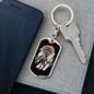 Alien Jesus Dog Tag Pendant Keychain Stainless Steel or 18k Gold-Express Your Love Gifts